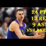 Nikola Jokic 24 Pts 13 Reb 9 Ast Denver Nuggets vs LA Lakers HIGHLIGHTS