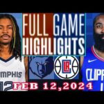 Memphis Grizzlies vs Los Angeles Clippers FULLGAME Qtr Feb 12, 2024 Highlights | NBA Season