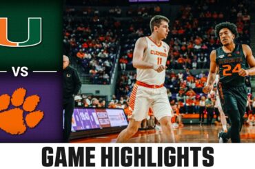 Miami vs. Clemson Game Highlights | 2023-24 ACC Men's Basketball