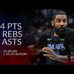 Kyrie Irving 34 pts 9 rebs 7 asts vs Spurs 23/24 season