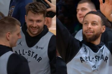 West All Stars half court shot contest - Steph Curry vs KD vs Luka vs Jokic vs Kawhi