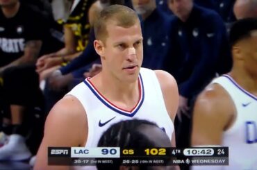 Los Angeles Clippers Mason Plumlee hits basket while fouled, hits free throw vs GoldenState Warriors