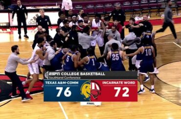 Brawl breaks out after handshake line altercation in Texas A&M Commerce vs. Incarnate Word