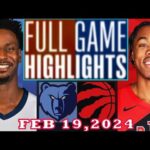 Memphis Grizzlies vs Toronto Raptors FULL GAME Qtr Feb 19, 2024 Highlights | NBA Season