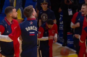 Nikola Jokic dunks on Stephen Curry after Luka Doncic set him up 😂