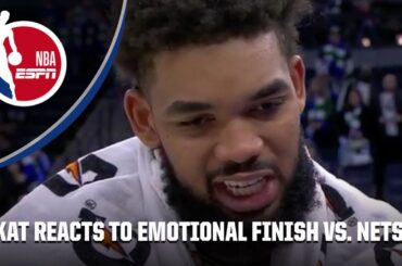 KAT responds to final minute emotional scuffle vs. Nets 🗣️ 'We had to be aggressive!' | NBA on ESPN