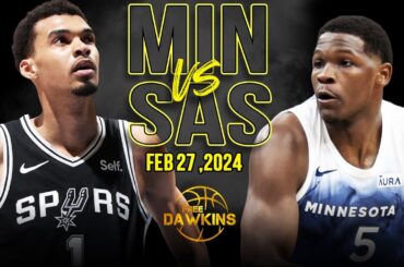 Minnesota Timberwolves vs San Antonio Spurs Full Game Highlights | February 27, 2024 | FreeDawkins