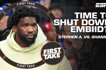 Shannon Sharpe wants the 76ers to SHUT DOWN Joel Embiid, but Stephen A. disagrees 👀 | First Take