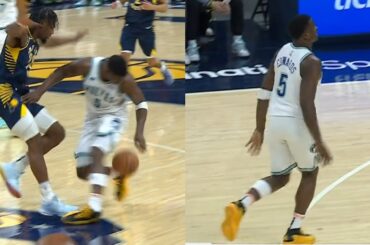 Anthony Edwards ankle injury 5 seconds into game vs Pacers and limps to locker room 😬