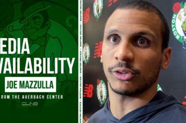 Joe Mazzulla Reacts to Celtics Clinching Playoff Spot | Practice Interview