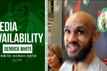 Derrick White Talks About His Sam Adams Commercial | Celtics Practice