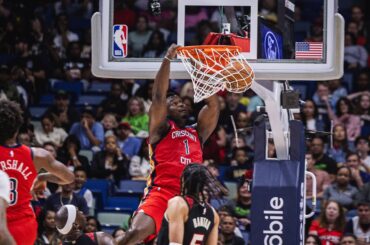 Brandon Ingram block leads to a Zion Williamson alley-oop | Pelicans vs Trail Blazers Highlights