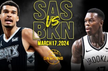 San Antonio Spurs vs Brooklyn Nets Full Game Highlights | March 17, 2024 | FreeDawkins