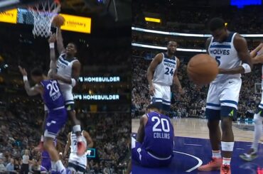 Anthony Edwards with the most insane poster dunk ever on John Collins 🤯