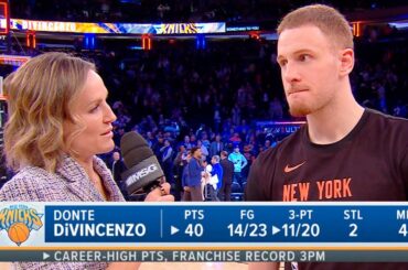 Donte DiVincenzo talks breaking Knicks Record, Postgame Interview