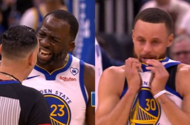 Stephen Curry cries after Draymond Green got ejected 4mins into the game 😳