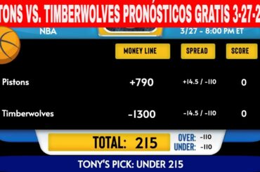 Detroit Pistons vs Minnesota Timberwolves 3/27/2024 Pronósticos GRATIS de la NBA, de Apuestas Hoy