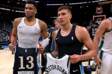 Giannis & Bogdan Bogdanovic swapped jerseys After The Game 👏