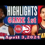 Atlanta Hawks vs Detroit Pistons Game 1st Highlights April 3, 2024 | NBA Season