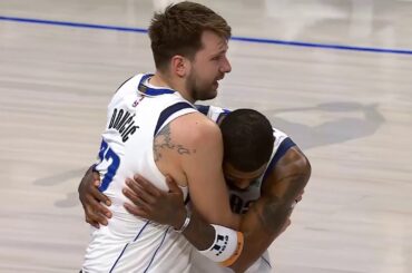 Kyrie & Luka share a moment after the win vs Rockets ❤️