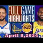 Los Angeles Lakers vs Golden State Warriors Full Game Highlights April 8, 2024 | NBA Season