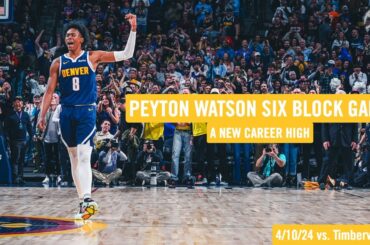 Peyton Watson SIX Block Game vs. Timberwolves ✋