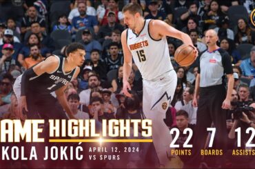 Nikola Jokić Full Game Highlights vs. Spurs 🎥