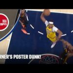 PACERS BENCH GOES WILD! Myles Turner throws down a poster slam | NBA on ESPN