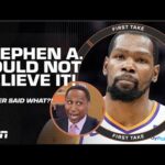 Stephen A. WAS SHOCKED to hear this Kevin Durant & Luka Doncic HOT TAKE 🔥 | First Take