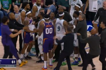 Anthony Edwards and Bradley Beal get heated and shove each other 👀