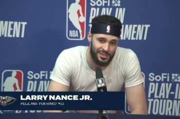 Larry Nance Jr. talks bench unit, returning to playoffs | Pelicans-Kings Play-In Postgame 4/19/2024