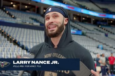 Larry Nance Jr. on guarding Shai Gilgeous-Alexander, physicality | Pelicans Practice 4/23/24