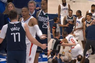 Russell Westbrook gets ejected for pushing Luka Doncic and trying to fight Mavs 😳