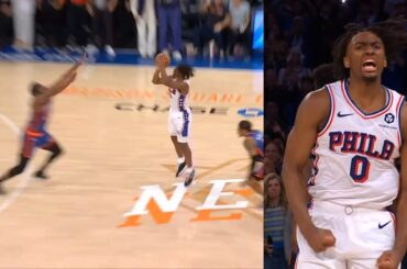 Tyrese Maxey hits INSANE logo 3 to force OT vs Knicks and keep 76ers season alive 😱