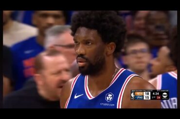 Joel Embiid Trips Mitchell Robinson!😮 (2024 Playoffs)