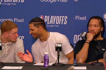 Jalen Brunson, Josh Hart & Donte DiVincenzo talks Game 6 Win vs 76ers, Postgame Interview