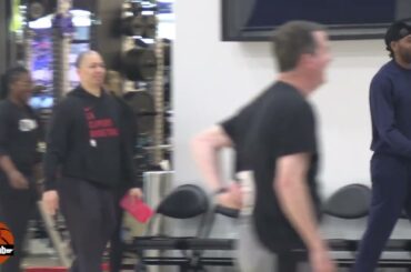 Kawhi, James Harden, Paul George, Russell Westbrook & Ty Lue At Clippers Practice Ahead Of Game 5.