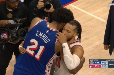 Joel Embiid shows love to Jalen Brunson after Knicks eliminate 76ers from playoffs