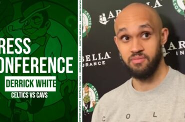 Derrick White on Celtics Fans CHANTING His Name | Celtics vs Cavs G1 Postgame Interview