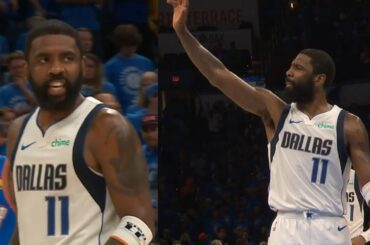 Kyrie Irving gets into it with trash talking OKC fan then waves goodbye after Mavs win 😂