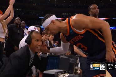 Josh Hart lets Reggie Miller know Knicks fans were chanting "f**k you Reggie" 😂