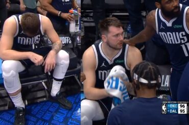 Kyrie Irving comforts Luka Doncic after he missed game tying FT in Game 4 vs OKC