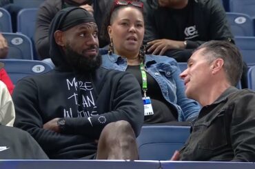 LeBron James & Rob Pelinka watch Bronny at the NBA Draft Combine | NBA on ESPN