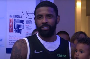 Kyrie Irving gives a speech to the Mavericks after advancing to the Western Conference Finals | SC