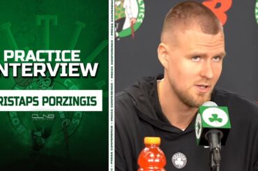 Kristaps Porzingis Expects to PLAY in Game 1 of NBA Finals| Celtics Practice Interview