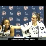 Caitlin Clark and Kelsey Mitchell after road win over Washington