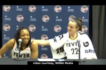 Caitlin Clark and Kelsey Mitchell after road win over Washington