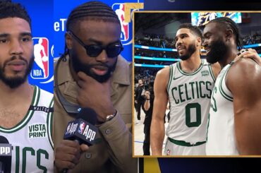 "Job's not done!"- Jayson Tatum & Jaylen Brown Talk Being Up 3-0, Their Special Bond & More!