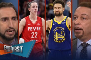 Klay Thompson unfollows the Warriors, Angel Reese flagrant fouls Caitlin Clark | FIRST THINGS FIRST