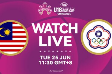 Malaysia v Chinese Taipei | Full Basketball Game | FIBA U18 Women Asia Cup 24 | Div A | Group Phase